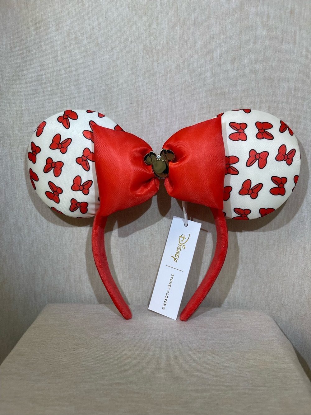 Stoney Clover Lane Minnie Mouse Headband in Red and White nwt/box/bag. Disney
